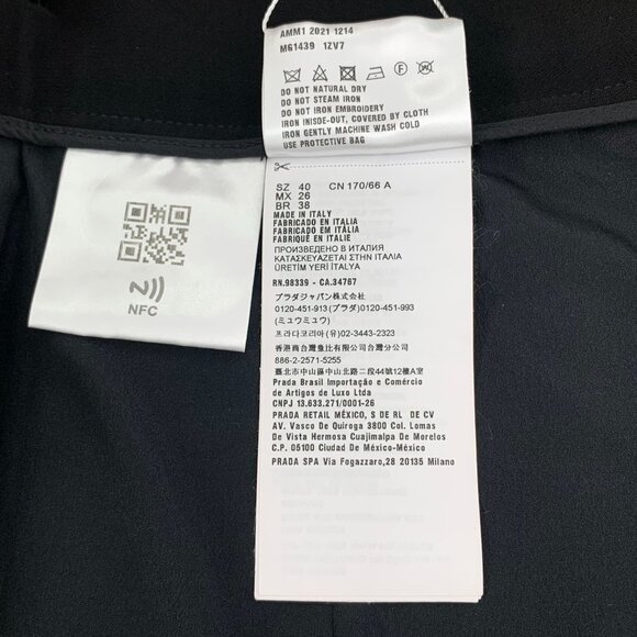 Miu Miu Black Wool Mini Skirt With Silver Studded Hem Size 40 Made In Italy - Picture 8 of 9